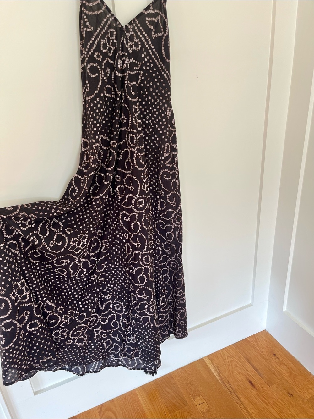 XiRENA Black Cotton Maggie Halter Maxi Dress Bandhani Print S - Picture 2 of 9